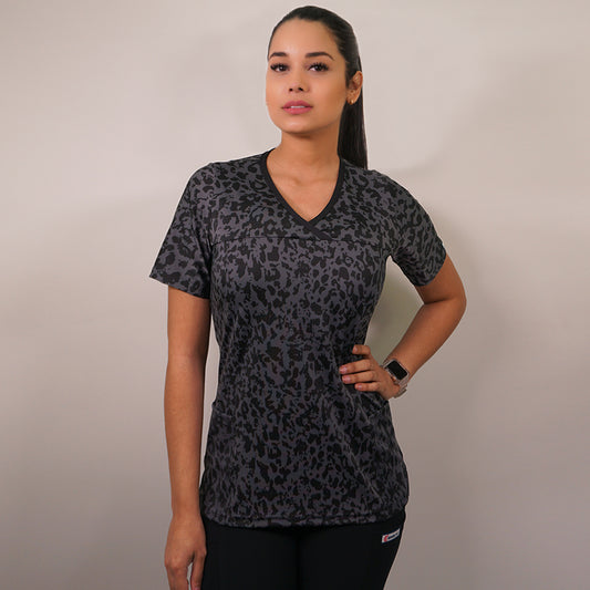 Top Elasticado Gris Print