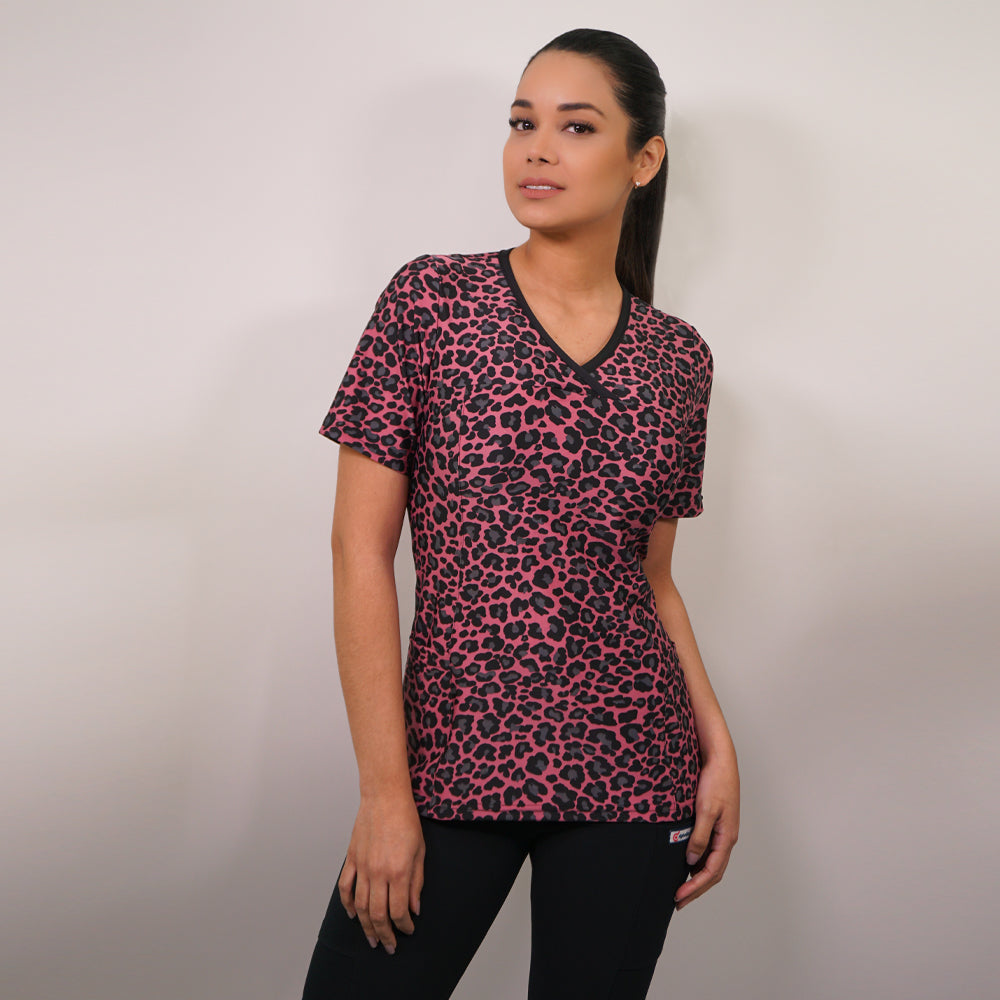 Top Elasticado Rosa Print