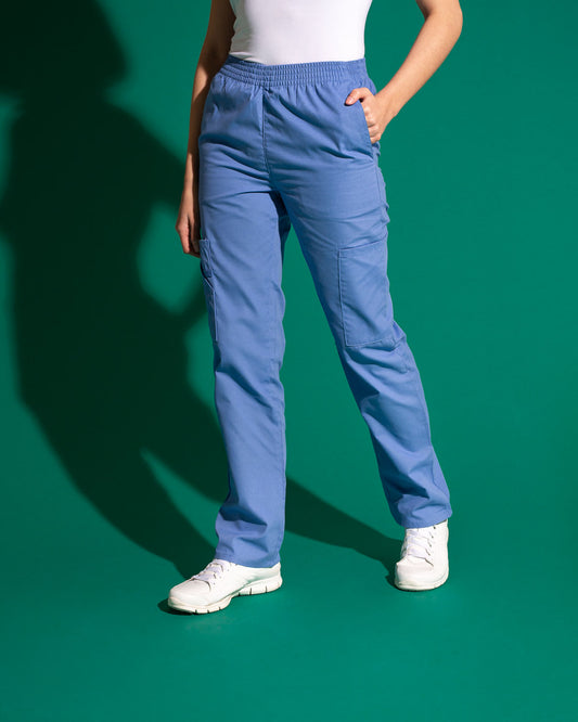 PANTALÓN MUJER BASIC CELESTE